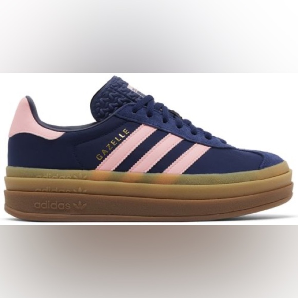 Adidas Women’s Gazelle Navy with Pink Stripes Sneaker